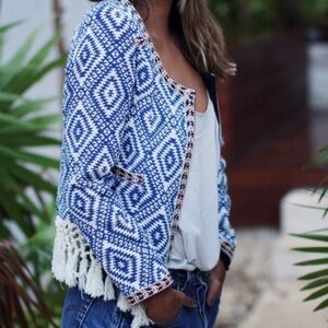 Tularosa Santa Fe Fringe Jacket in Diamondback Print Medium